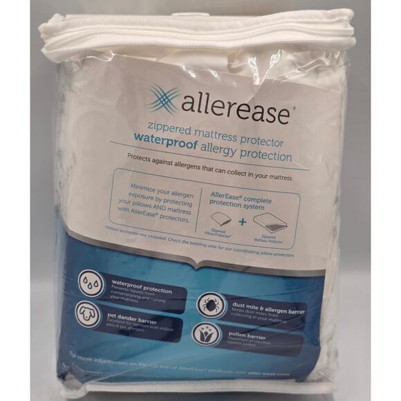 Allerease Zipper Mattress Protector Waterproof Allergy Protection King 14" Deep - Picture 3 of 8